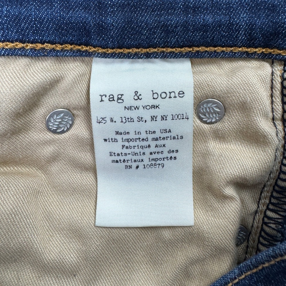 Rag & Bone Pants Womens 24 Blue 10 Inch Ankle Skinny 5 Pocket Casual Denim Jeans - Picture 5 of 13